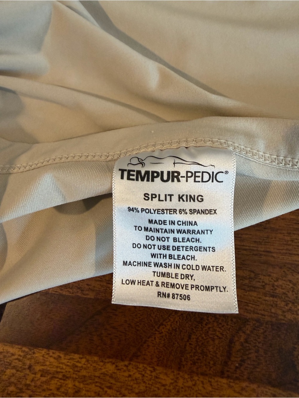 Tempur-Pedic Split King Sheet Set in Light Beige